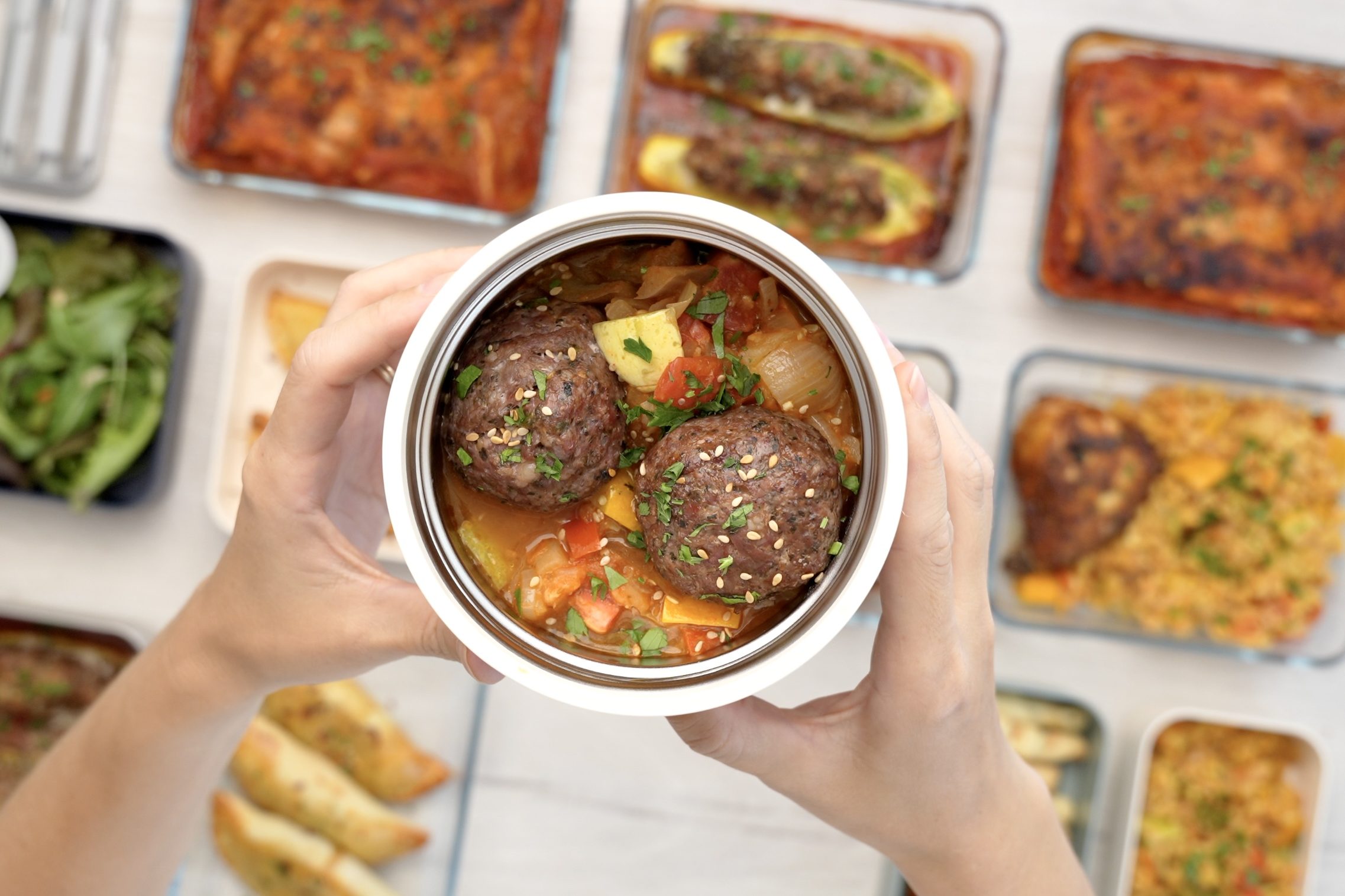 Ratatouille confite et ses boulettes de viande - lunch box isotherme Element