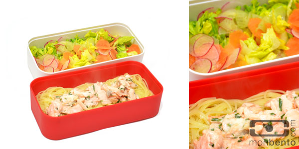 mon bento pâtes saumon salade cruditée recette