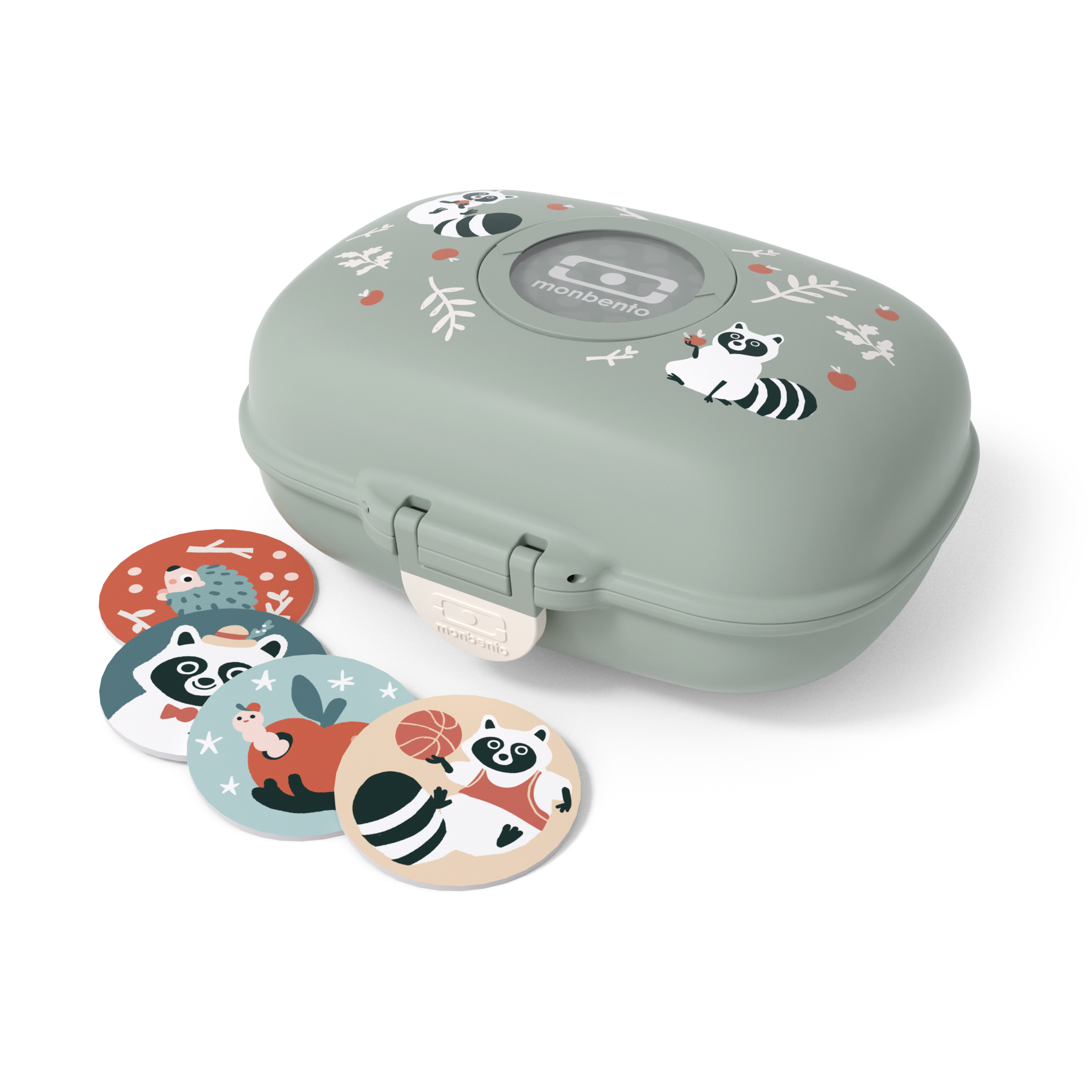 La boite a gouter 600ml - Gram - monbento vert Raccoon