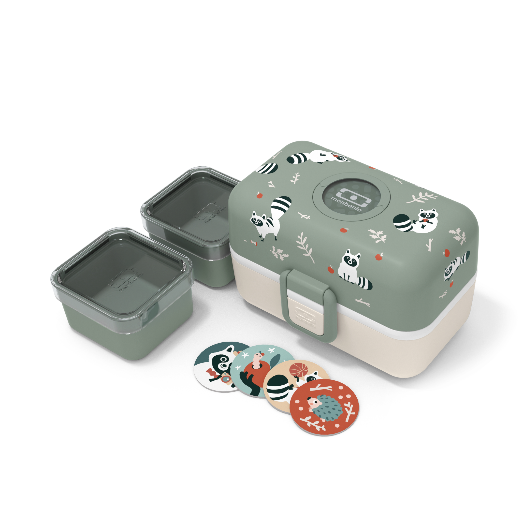 La boite bento pour enfant - monbento MB Tresor vert Raccoon